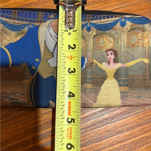 Disney Beauty and the Beast Blue/Yellow/black zip around Wallet women’s - Picture 8 of 10